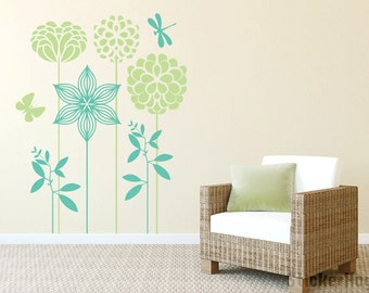 Decorative Flowers Wall Decals Graphic Vinyl Sticker Bedroom Living Room Wall Home Decor