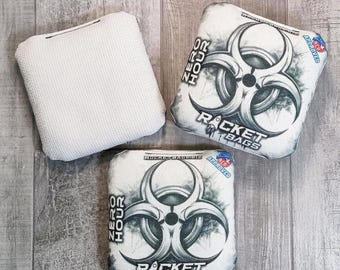 White Out Zero Hour ACO Stamped Cornhole Bags
