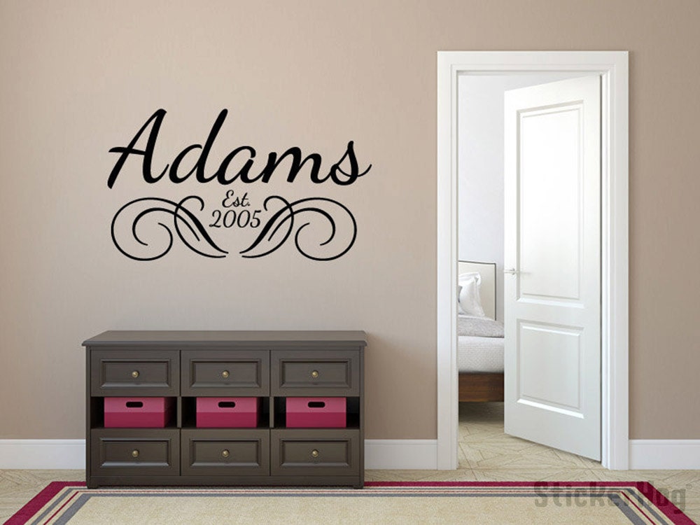 Personalized Family Name Wall Decal Monogram #21 Living and Family Room ...