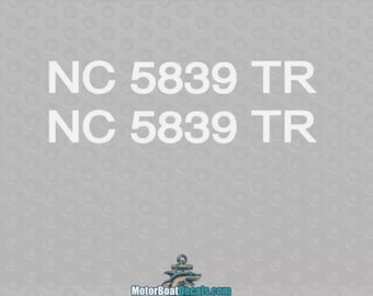 Helvetica 1C Boat Registration Decals (3" tall x 24" wide)