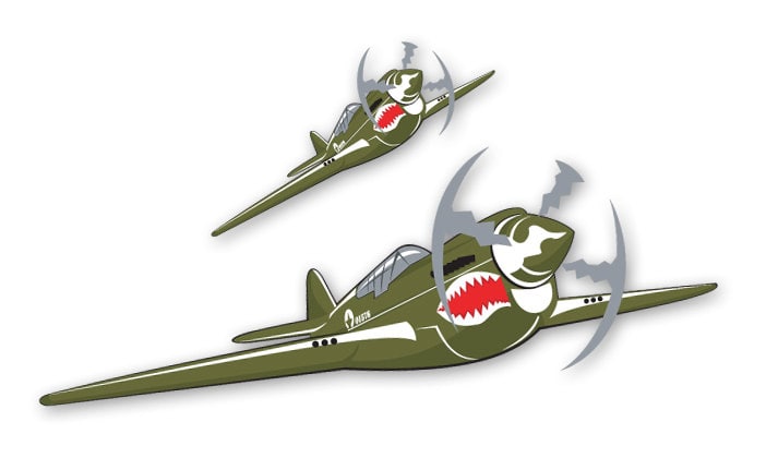 Vintage Flying Tigers P40 Warhawk World War 2 Airplane Wall Decal Vinyl ...