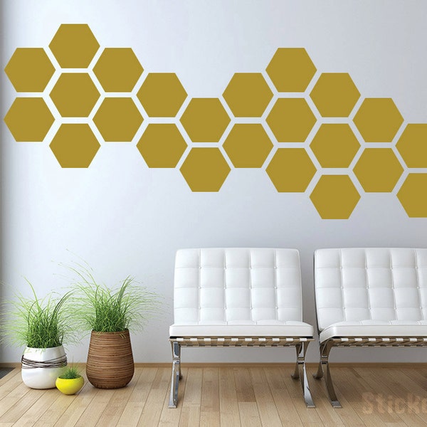 Honeycomb Pattern Mini Wall Decals Graphic Vinyl Sticker Bedroom Wall Home Decor