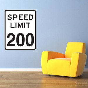 Speed Limit Street Sign Repositionable Graphic Wall Decal 29&quot;x36&quot; Home Decor