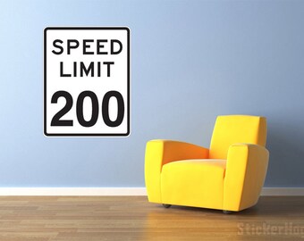 Speed Limit Street Sign Repositionable Graphic Wall Decal 29"x36" Home Decor