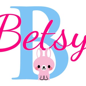 Personalized Bunny Rabbit Name Monogram Girls Room Vinyl Wall Decal ...