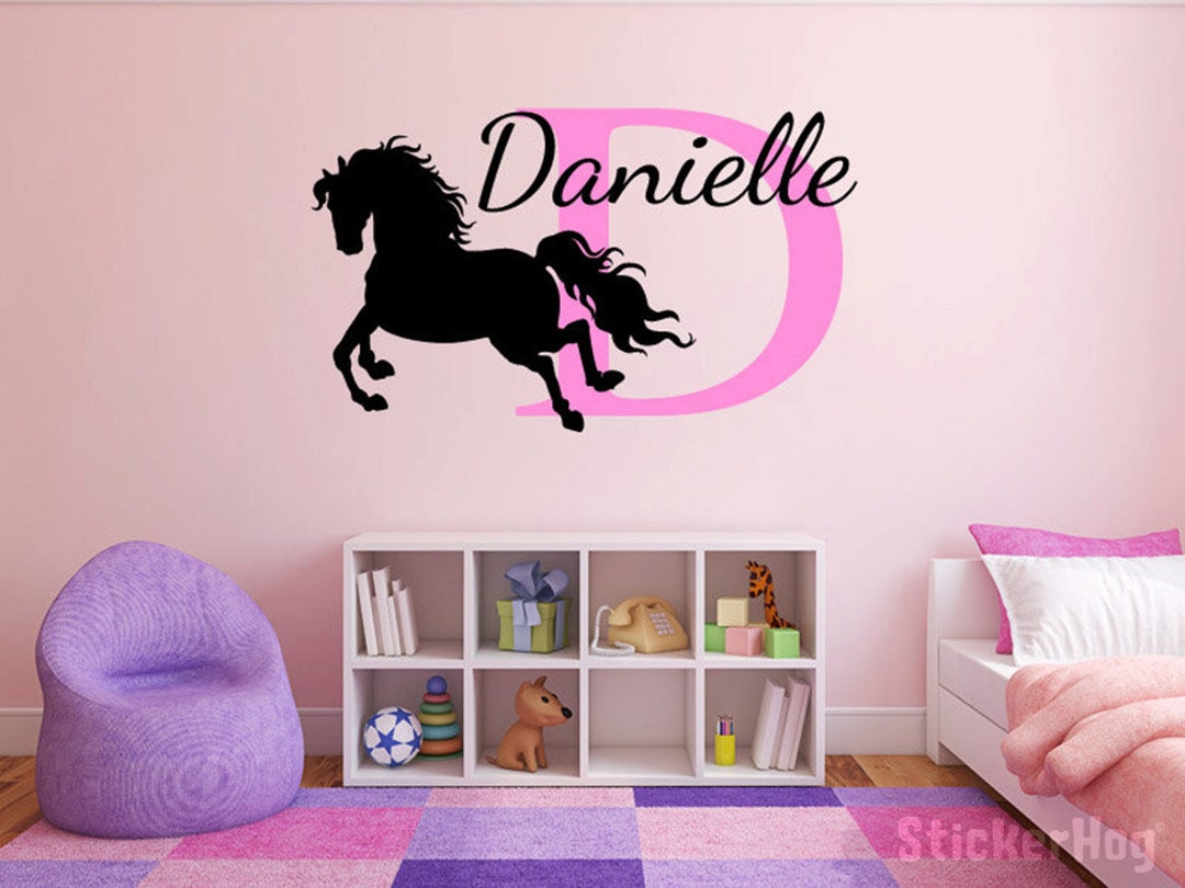 Horse Name Monogram Girls Bedroom Vinyl Wall Decal Graphics Etsy