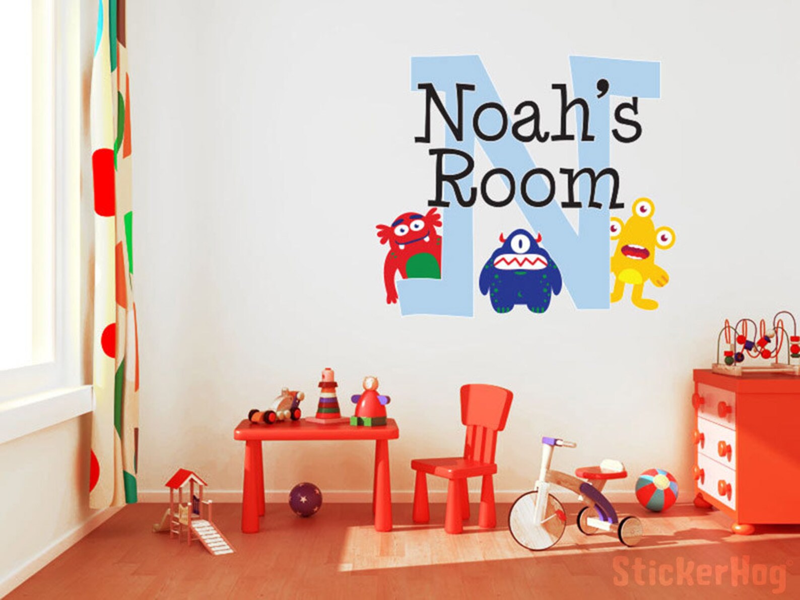 Custom Silly Monsters Name Monogram Wall Decal #1 Boys Girls Nursery ...