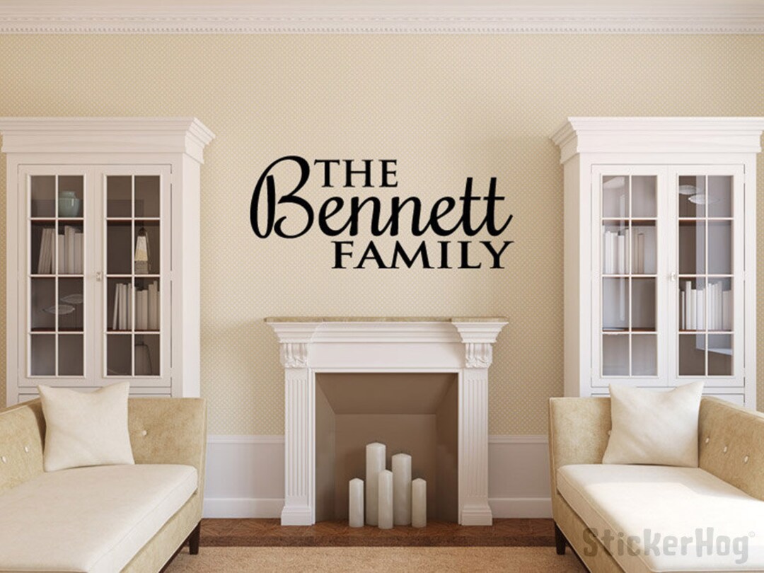 CUSTOM Personalized Family Name Wall Decal Monogram #18 Living and ...