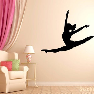 Leaping Dancer Wall Decal Vinyl Sticker Dance Studio Bedroom Wall Home Decor Sizes from 22" to 50" tall