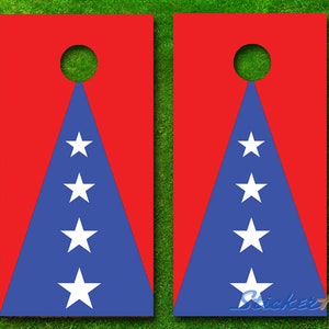 Bunt-weiße blaue Sterne Cornhole Board Decal Wraps