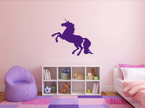 Unicorn Silhouette Wall Decal Graphic Vinyl Sticker Girls Home Bedroom Wall  Decor