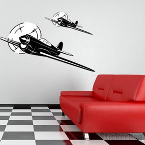 Vintage World War 2 Airplane Wall Decal Vinyl Aviation Sticker Home ...