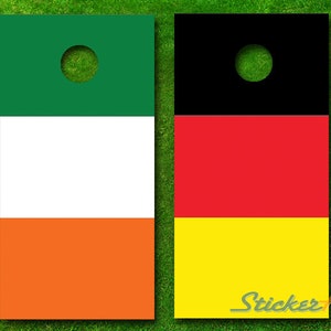 Custom Three Color Horizontal Stripe Cornhole Board Decal Wraps