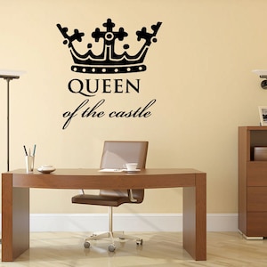 Queen of the Castle Crown Wall Decal Vinyl Sticker 22x21" Home Decor - Etsy