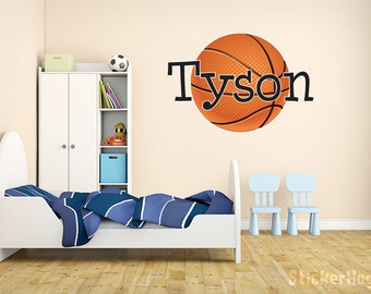 Custom Basketball Name Monogram Decal Nursery Room Vinyl Wall Decal Graphics Boys Girls Baby Bedroom Home Decor