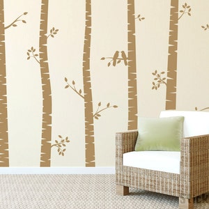 Birch Trees Forest Nature Wall Decals Graphic Vinyl Sticker Bedroom Living Room Wall Home Decor