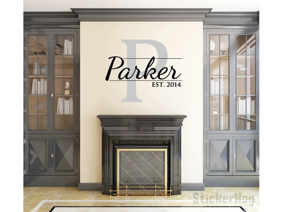 Personalized Family Name Wall Decal Monogram #23 Living and Family Room ...