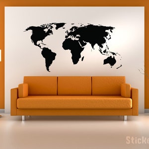 World Map Wall Decal Sticker World Country Atlas the whole world Vinyl Art 56&quot;x28&quot;