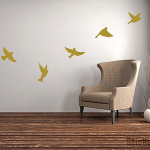 Flying Birds Pattern Mini Wall Decals Graphic Vinyl Sticker Bedroom ...