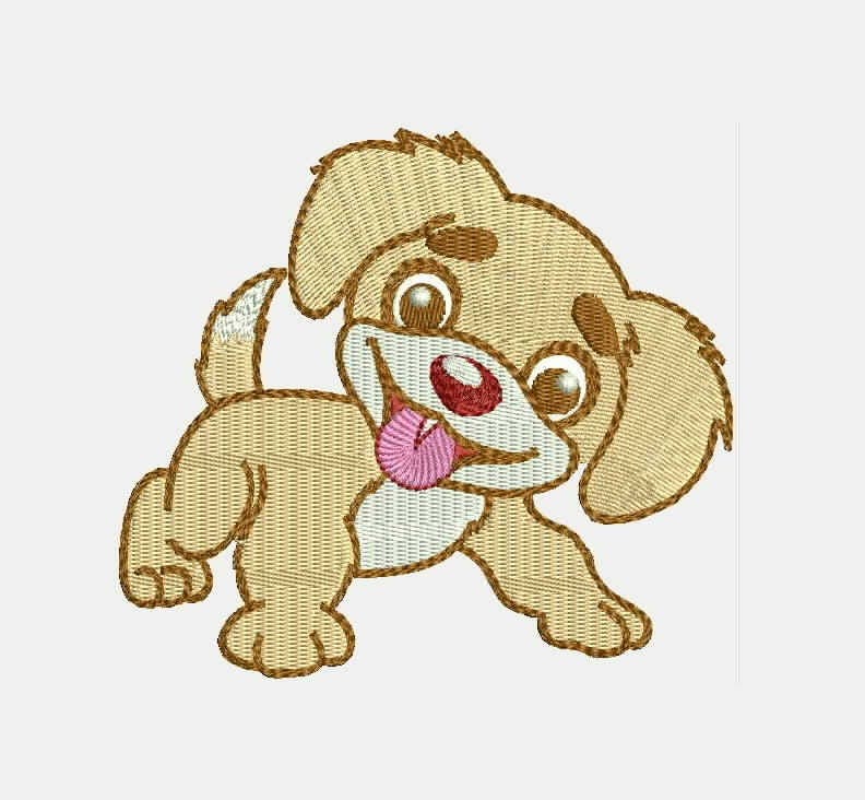 Sweet Little Puppy Dog Machine Embroidery Design Dog Instant Etsy