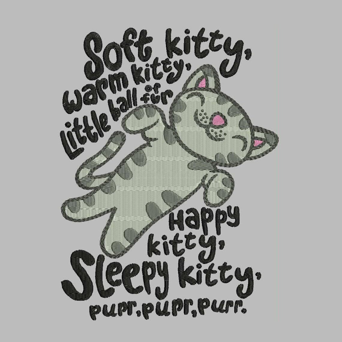 Soft Kitty Warm Kitty Little Ball of Fur Saying Machine Etsy