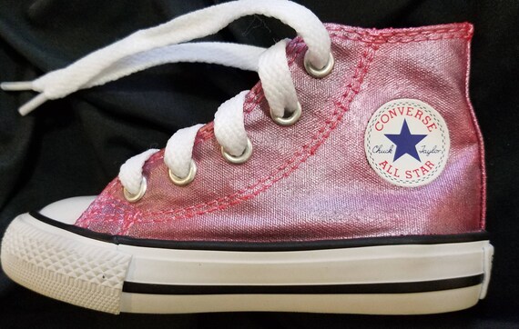pink shiny converse