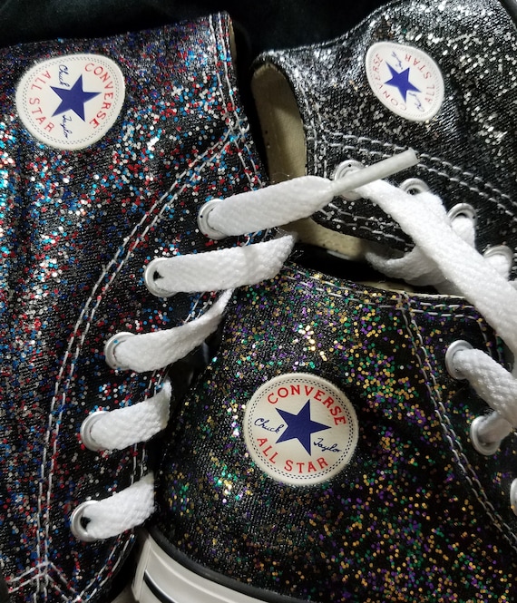 WOMEN SIZE Handpainted and Washable Glitter/sparkle Converse Chuck Taylors  