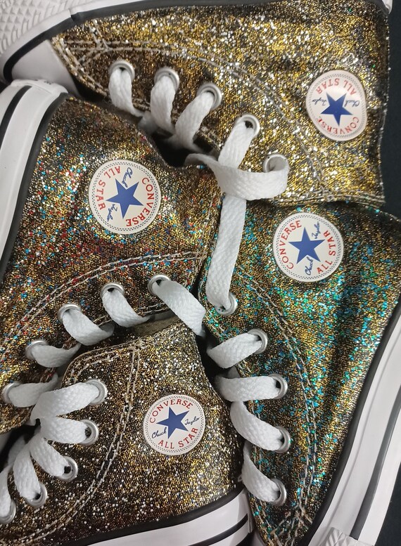 KIDS SIZE Handpainted and Washable Glitter/sparkle Converse Chuck Taylors 