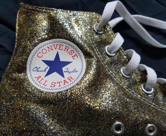 Gold sparkle chuck taylors 2025