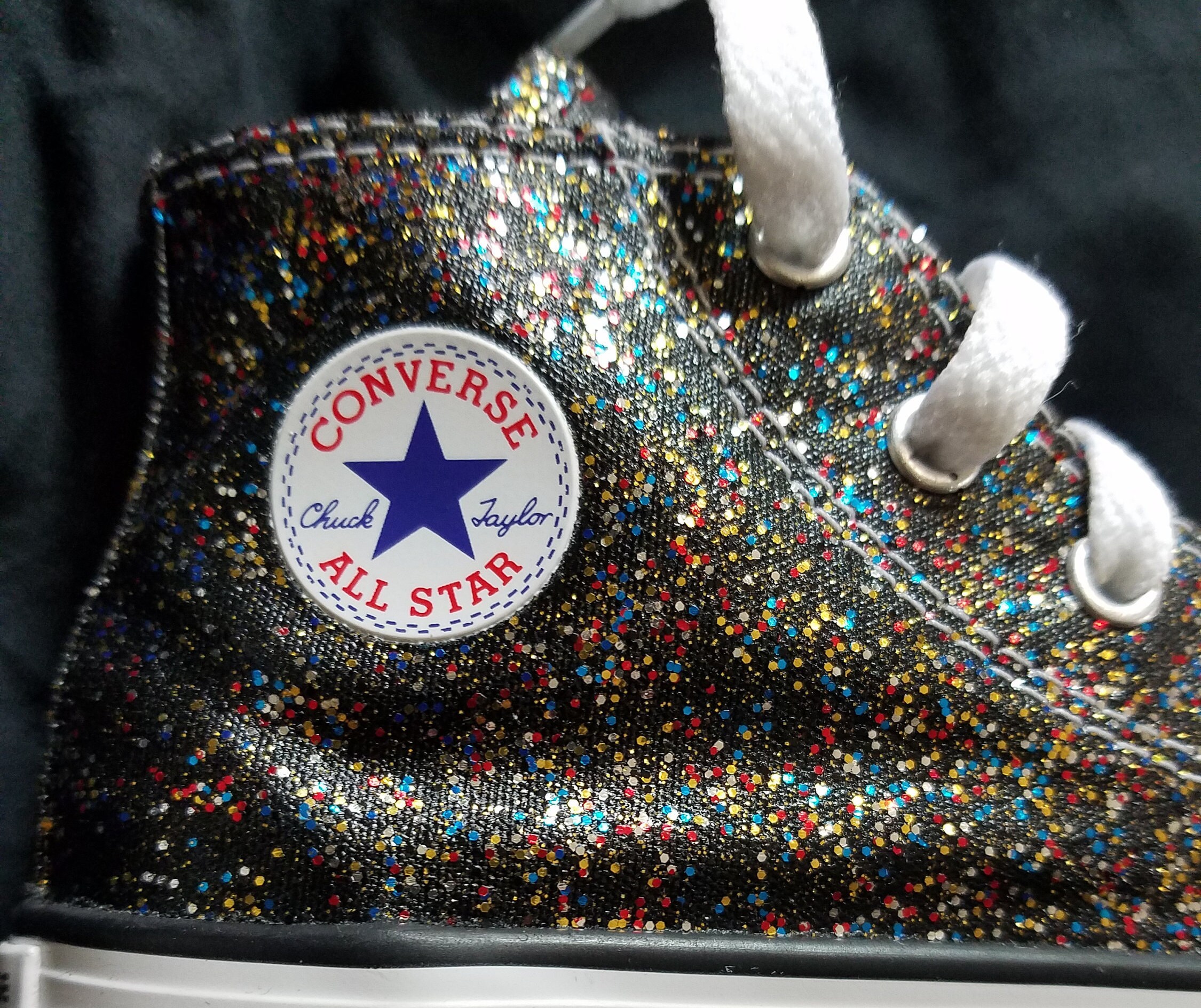 KIDS SIZE Handpainted and Washable Glitter/sparkle Converse Chuck Taylors 