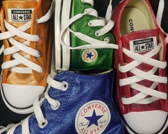 metallic converse low tops