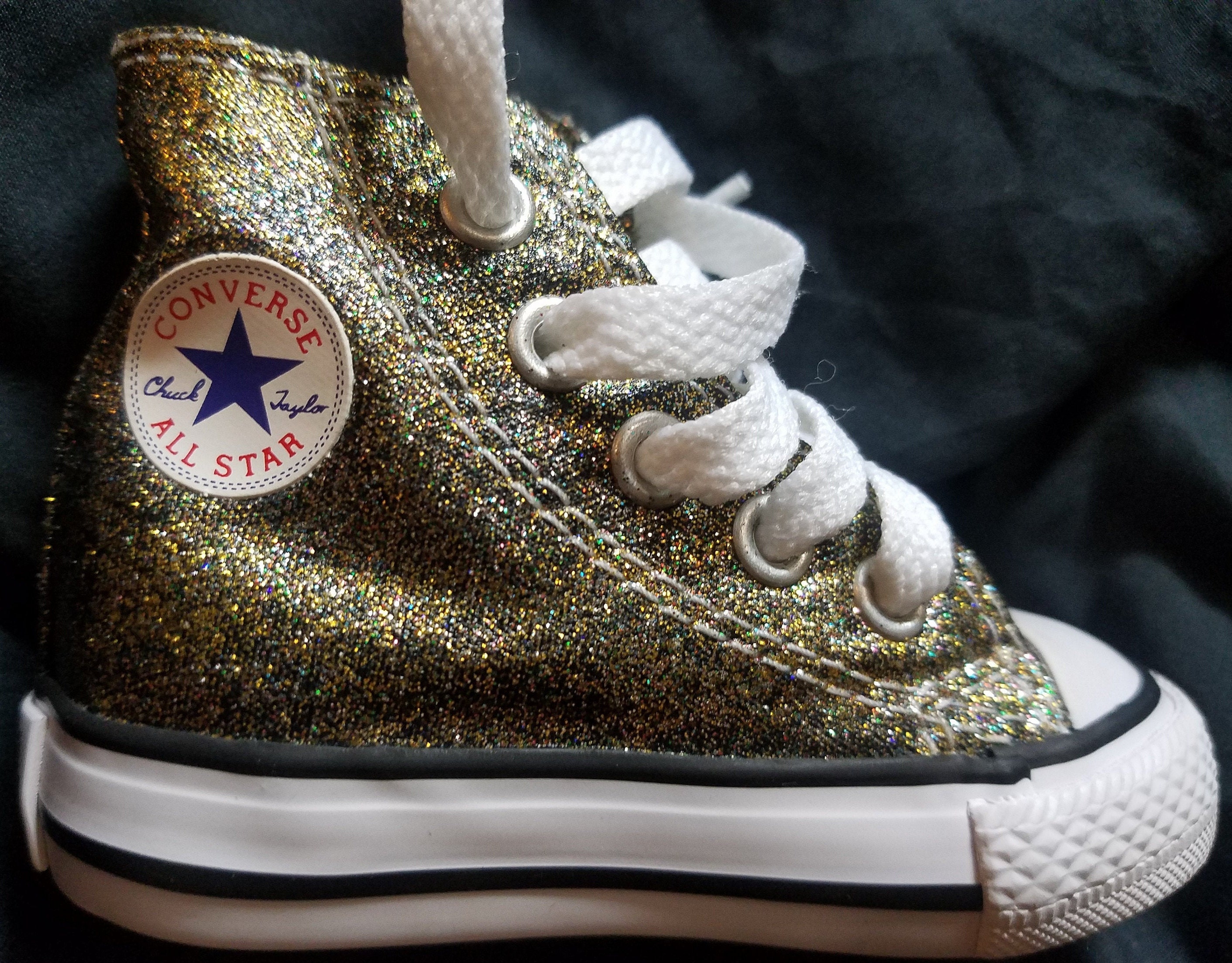 WOMEN SIZE Handpainted and Washable Glitter sparkle Converse Chuck Taylors Etsy