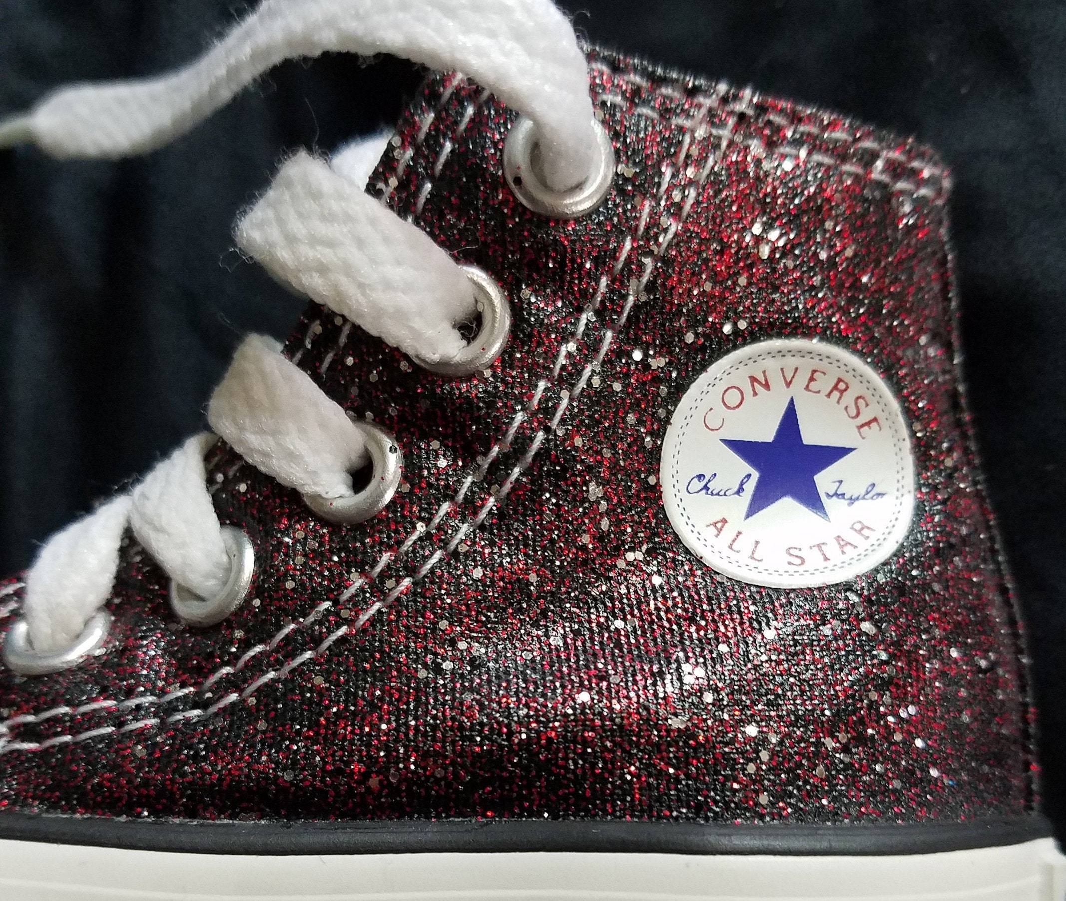 BABY SIZE Handpainted and Washable Glitter sparkle Converse Chuck Taylors Etsy