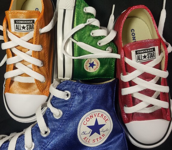 BABY SIZE Handpainted and Washable Metallic shiny Converse Chuck Taylors Etsy UK