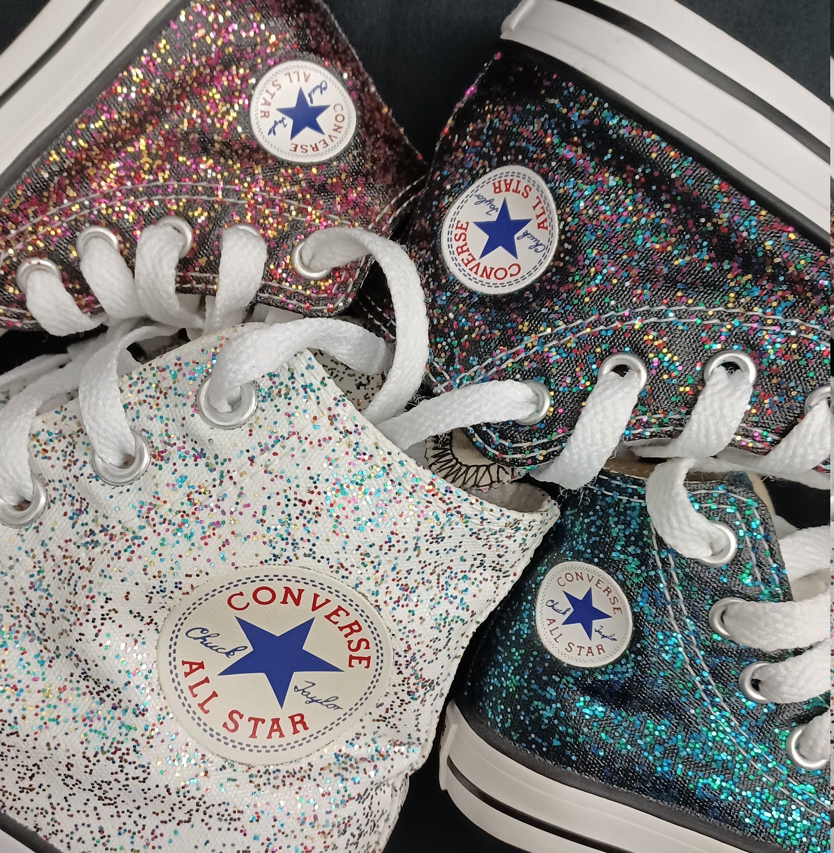 Custom Glitter Converse Etsy
