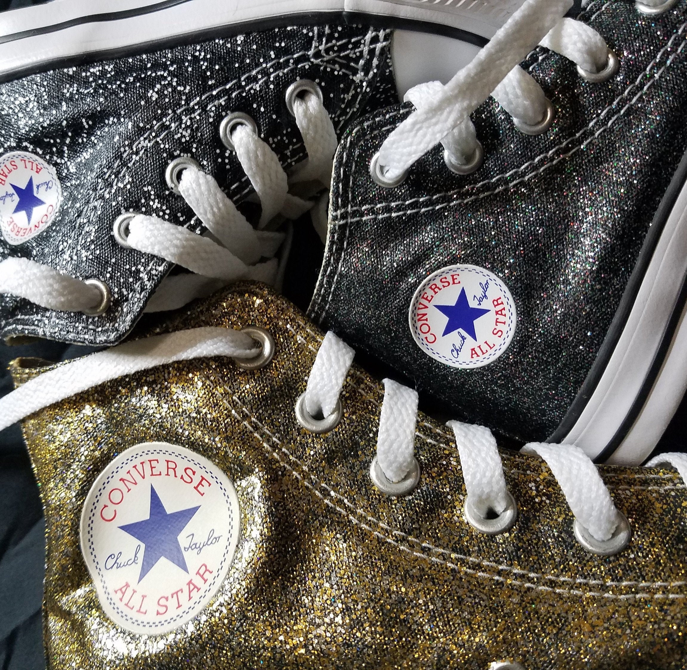 WOMEN SIZE Handpainted and Washable Glitter/sparkle Converse | Etsy Ireland