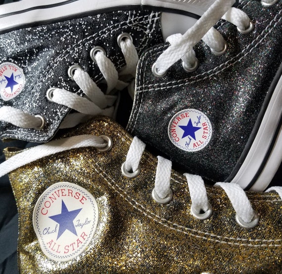 KIDS SIZE Handpainted and Washable Glitter/sparkle Converse Chuck Taylors 