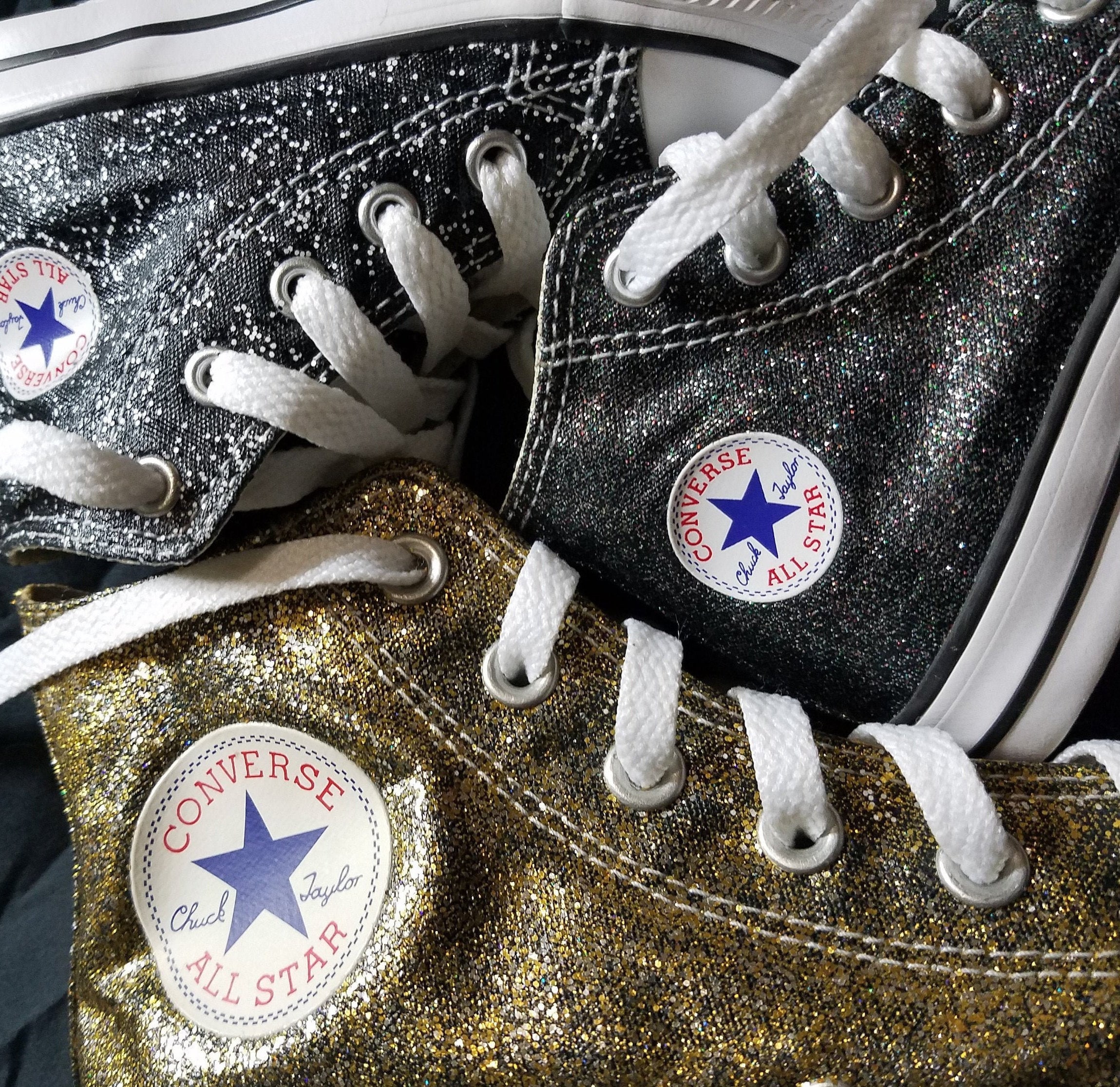 Childrens glitter converse sale
