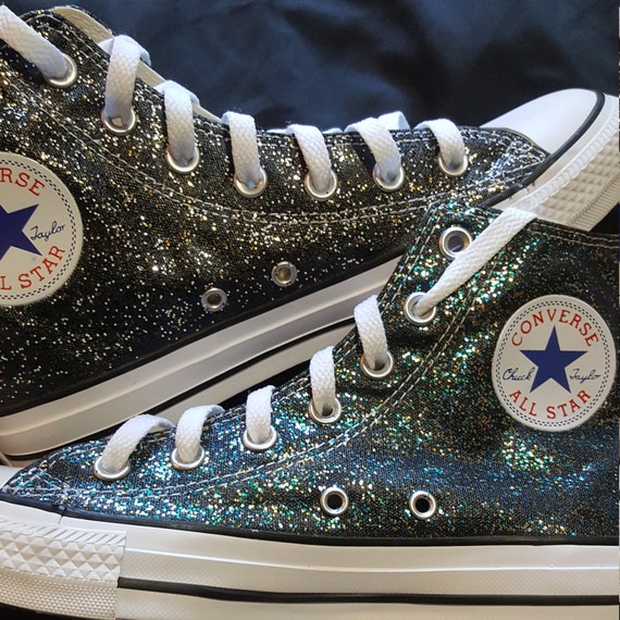 WOMEN SIZE handpainted and washable glitter/sparkle Converse | Etsy