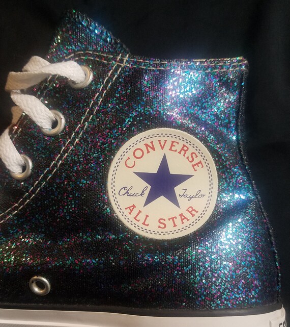 KIDS SIZE Handpainted and Washable Glitter/sparkle Converse Chuck Taylors 