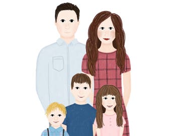 Custom Illustrated Family Portrait - Digital Illustration