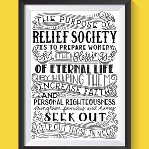 LDS Relief Society Purpose Poster Printable