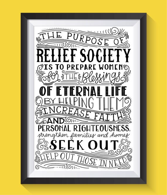LDS Relief Society Purpose Poster Printable - Etsy
