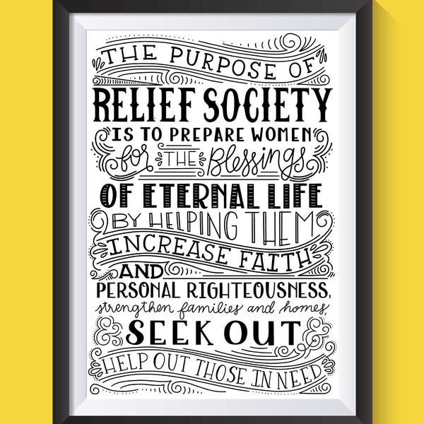 LDS Relief Society Purpose Poster Printable