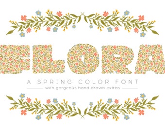 Flora Color Display Font