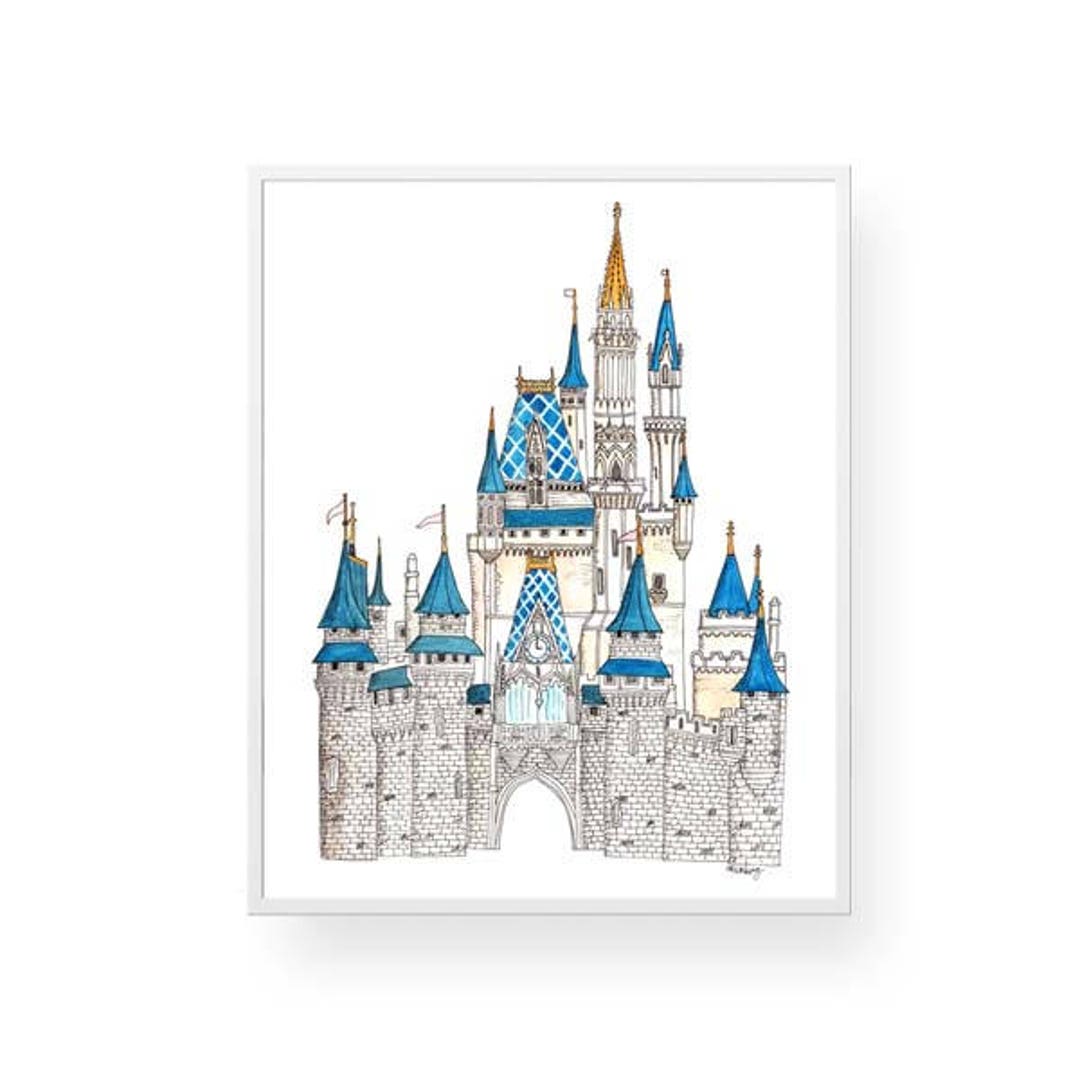 Disney Cinderella Castle Wall Art Print Etsy