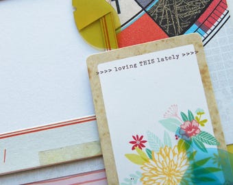 12x12 Premade Single Scrapbook Page Layout called "Loving This Lately" Happy Little You, Smile Big, Spin the Wheel