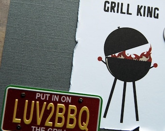 Premade Double Scrapbook Page 12x24 Layout called "Grill King" What a Handsome Dude, Luv2BBQ, Behind the Scenes, This Guy Grills, Legendary