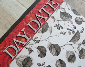 Premade Single Scrapbook Page 12x12 Layout called "Day Date" And I Think to Myself, It's a Wonderful World, Getting to Know You, Coffee Shop
