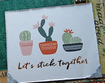 Premade Single Scrapbook Page 12x12 Layout called "Let's Stick Together" You and Me, Sweet Family Time, Plant Obsession, Green Thumb
